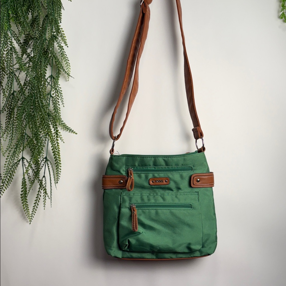 Roots Green Bag with Tan Details